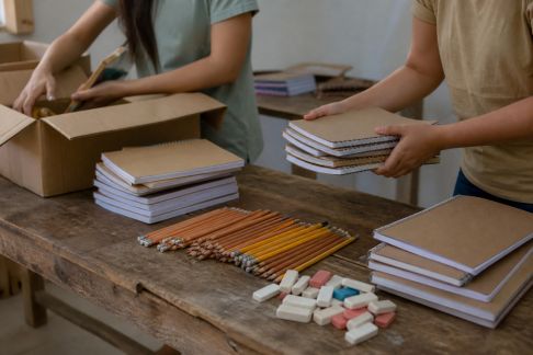 Mettre en place une collecte de matériel scolaire solidaire avant la rentrée de janvier