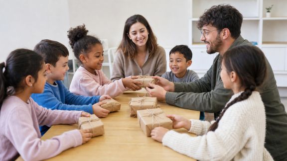 Initier un échange de cadeaux solidaires entre classes d’école et associations locales