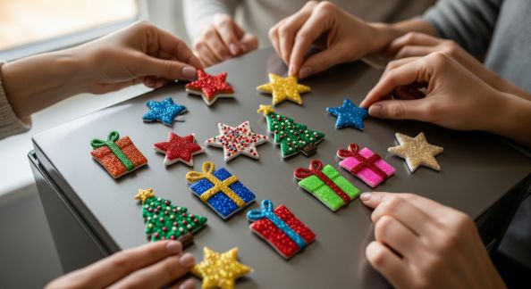 DIY : faire des magnets festifs pour le frigo avec les enfants